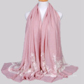 Nice Coloured big size chinese supplier yiwu city cheap embroidered scarf and shawel for women
